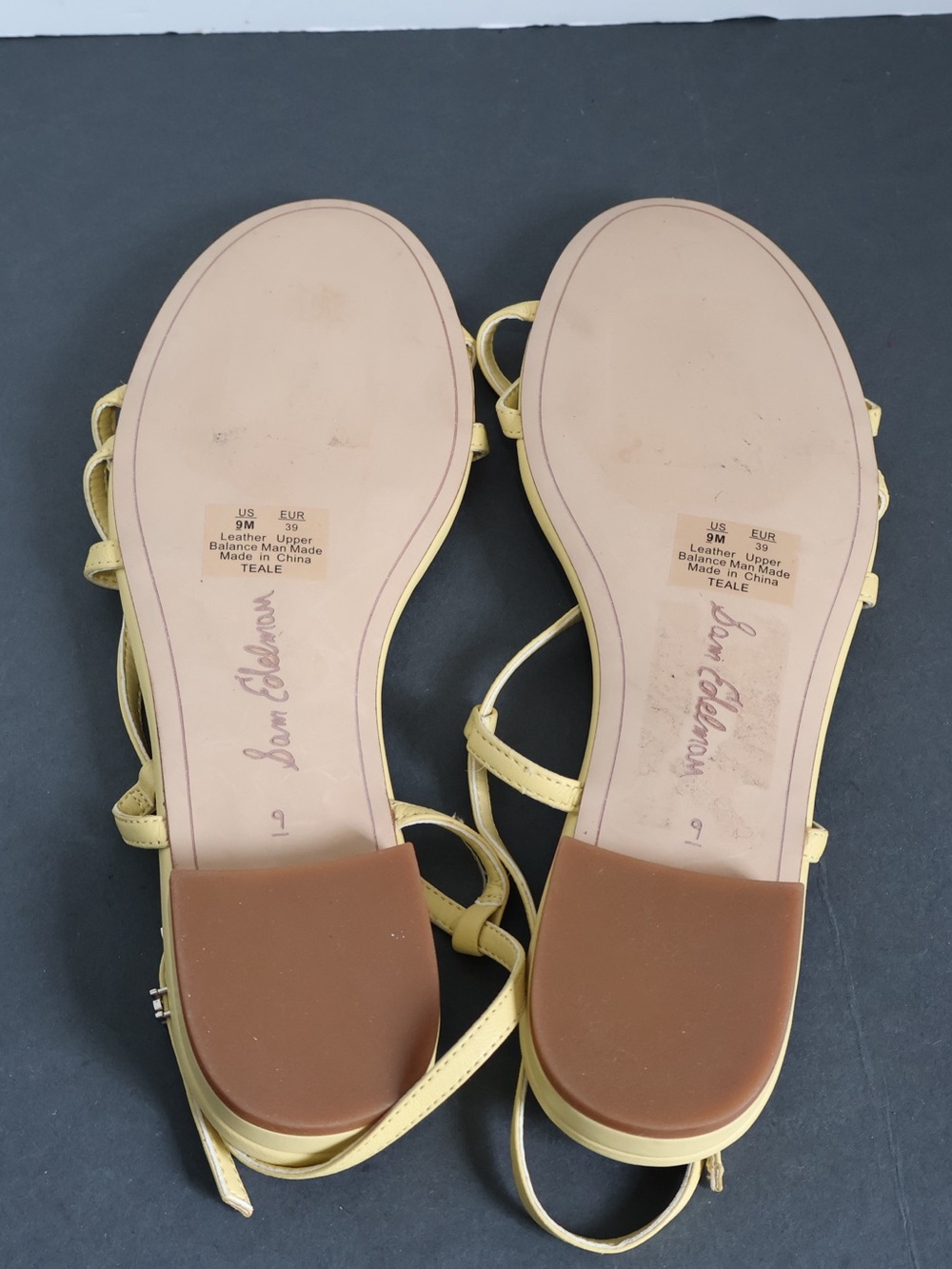 Sam Edelman Women's Yellow Leather Strappy Sandals Size 9M - Picture 8 of 10